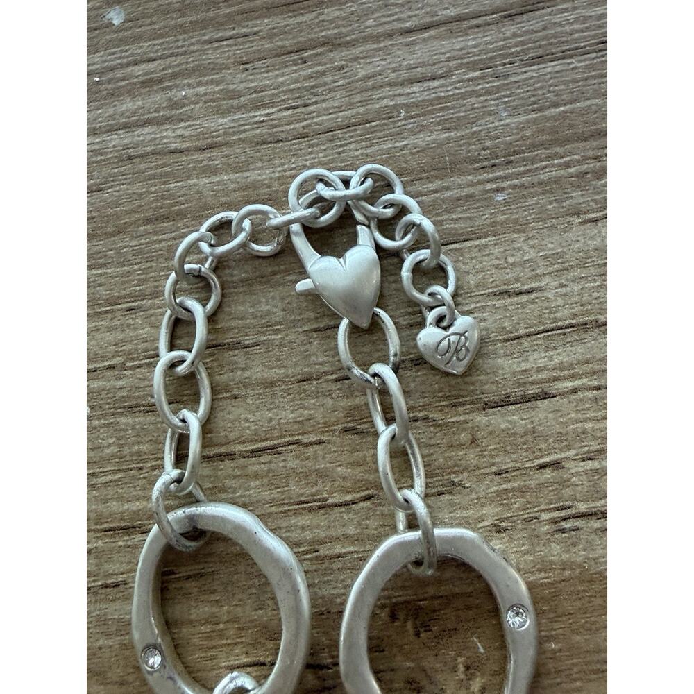 BRIGHTON Dream Big Necklace Large Pendant Crystals Reversible Silvertone - Picture 4 of 8